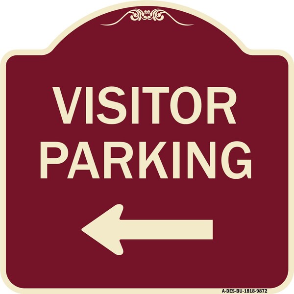 Signmission Designer Series-Visitor Parking 1, Burgungy Heavy-Gauge Aluminum, 18" x 18", BU-1818-9872 A-DES-BU-1818-9872 - main